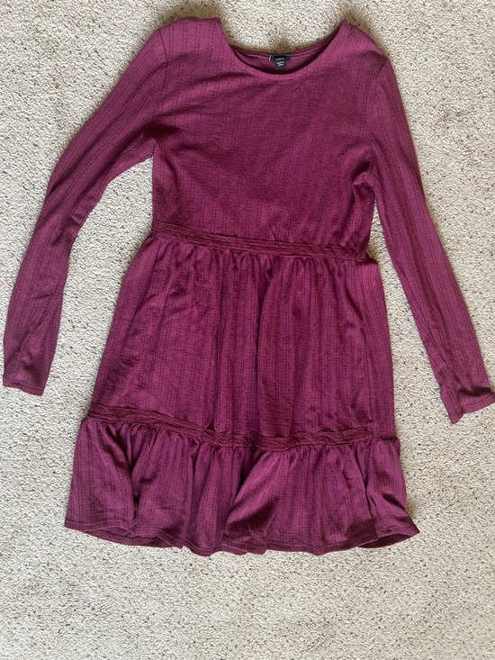 Other - Girls' Long Sleeve Burgundy Knit Dress